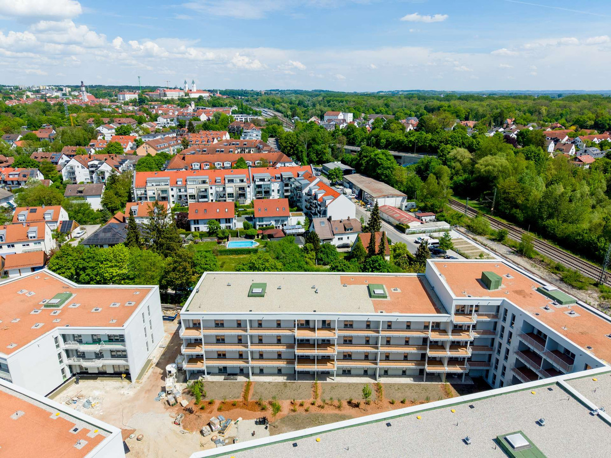 Blick auf Häuser B C D