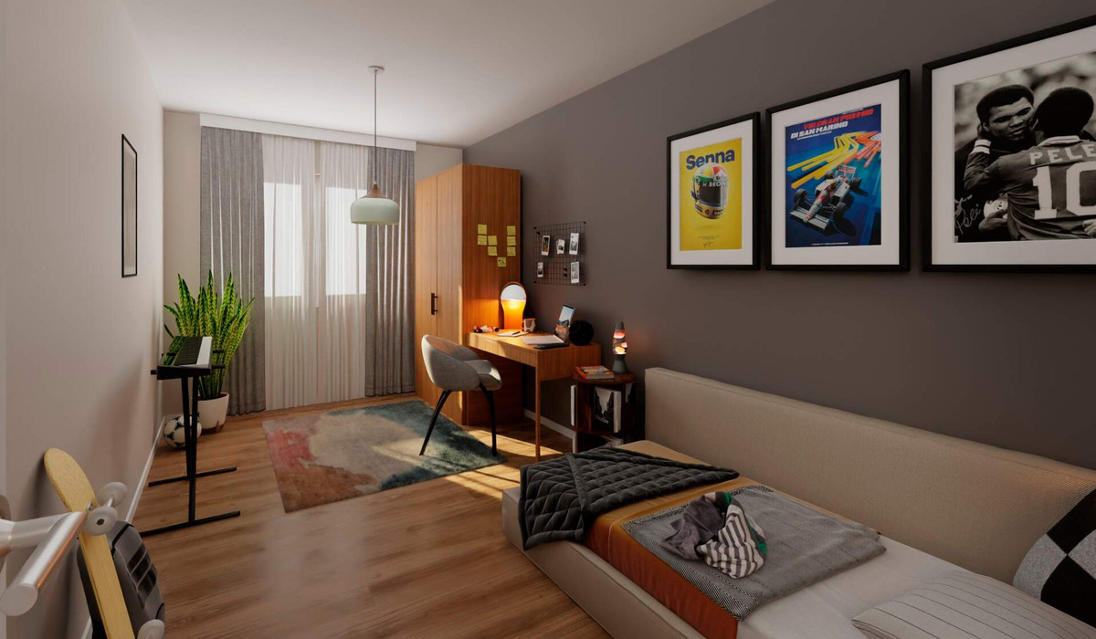 Drittes Zimmer als Büro