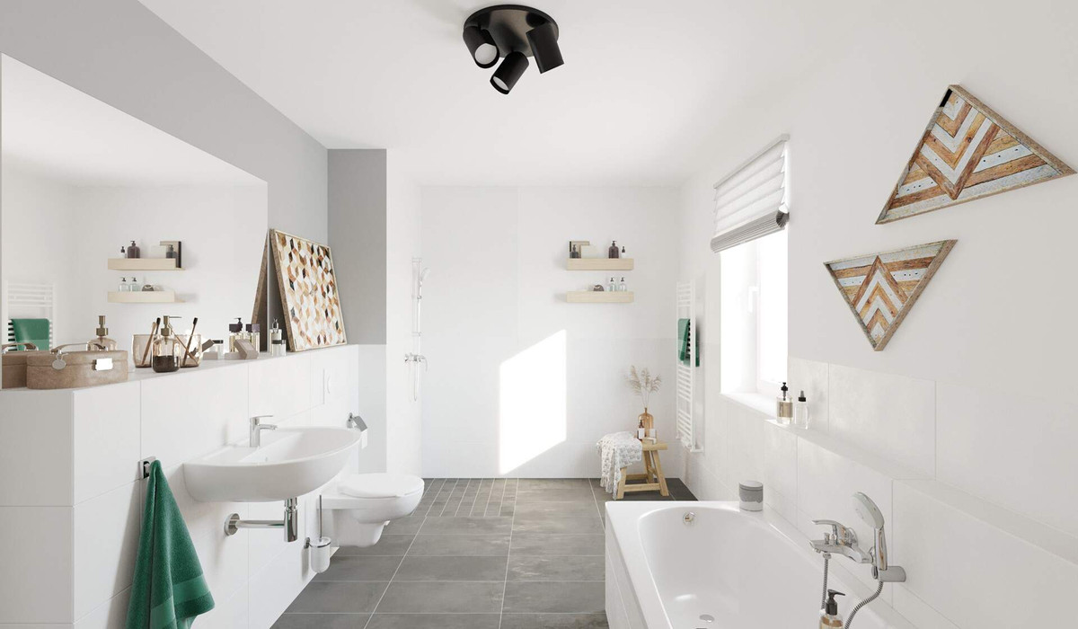 Ein weiteres Badezimmer, inklusive Badewanne