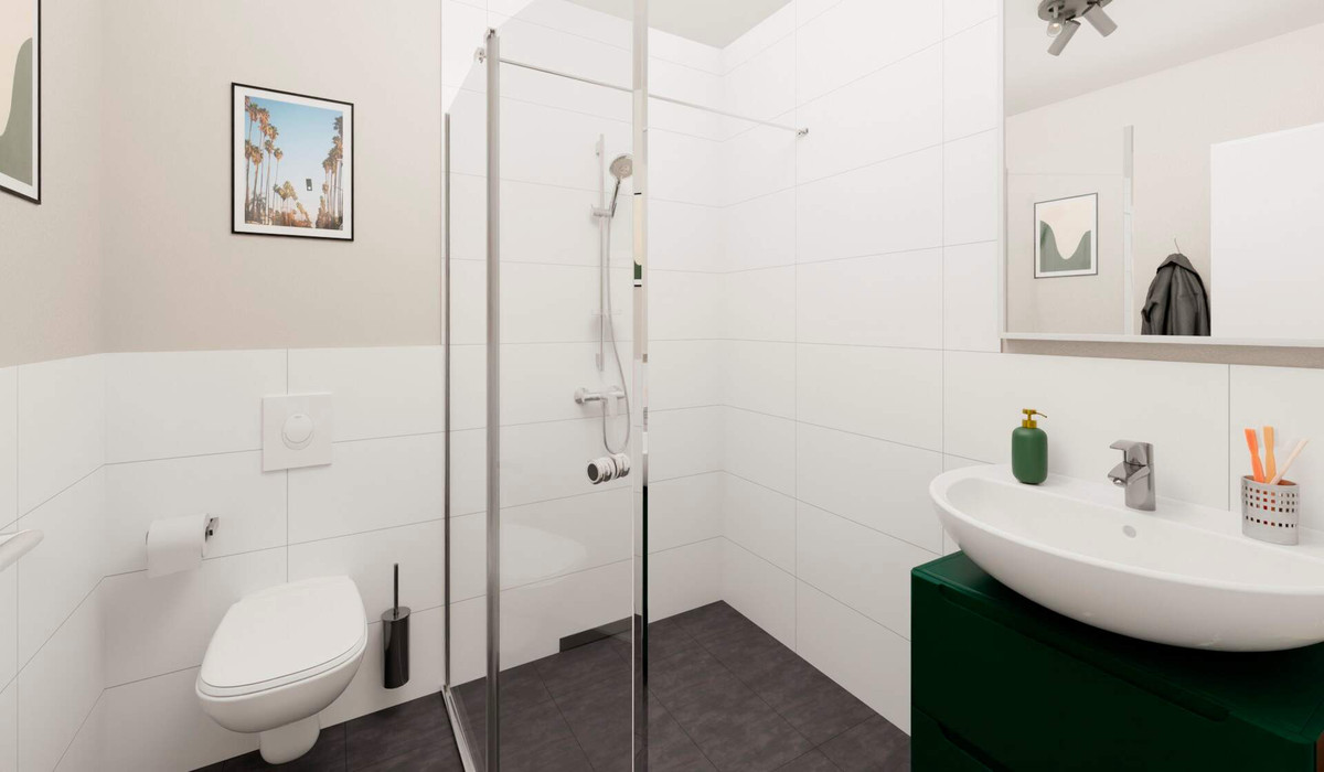 Ihr neues Badezimmer mit Dusche in Ihrer Wohnung im Waldpanorama