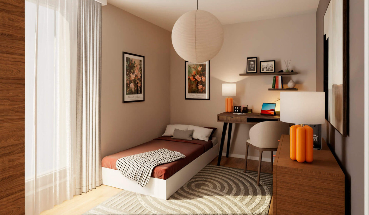 Schlafzimmer mit direktem Zugang zur Dachterrasse