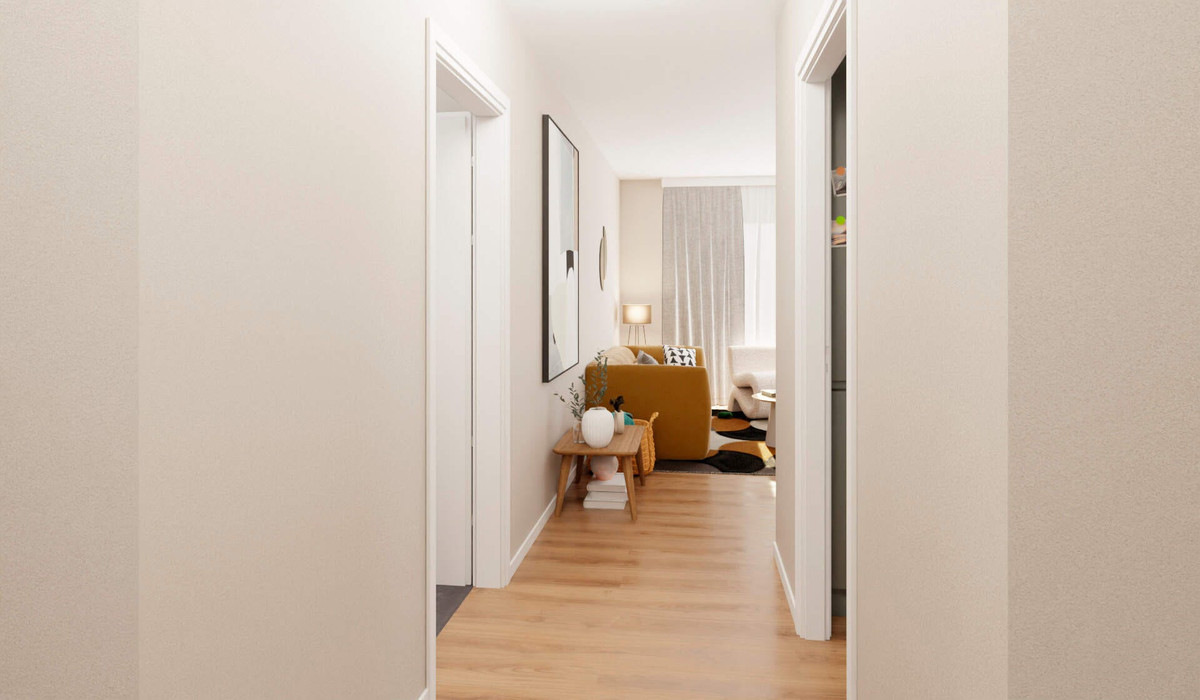 Flur mit Blick ins Wohnzimmer
