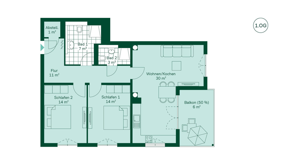 Grundriss der Ferienwohnung