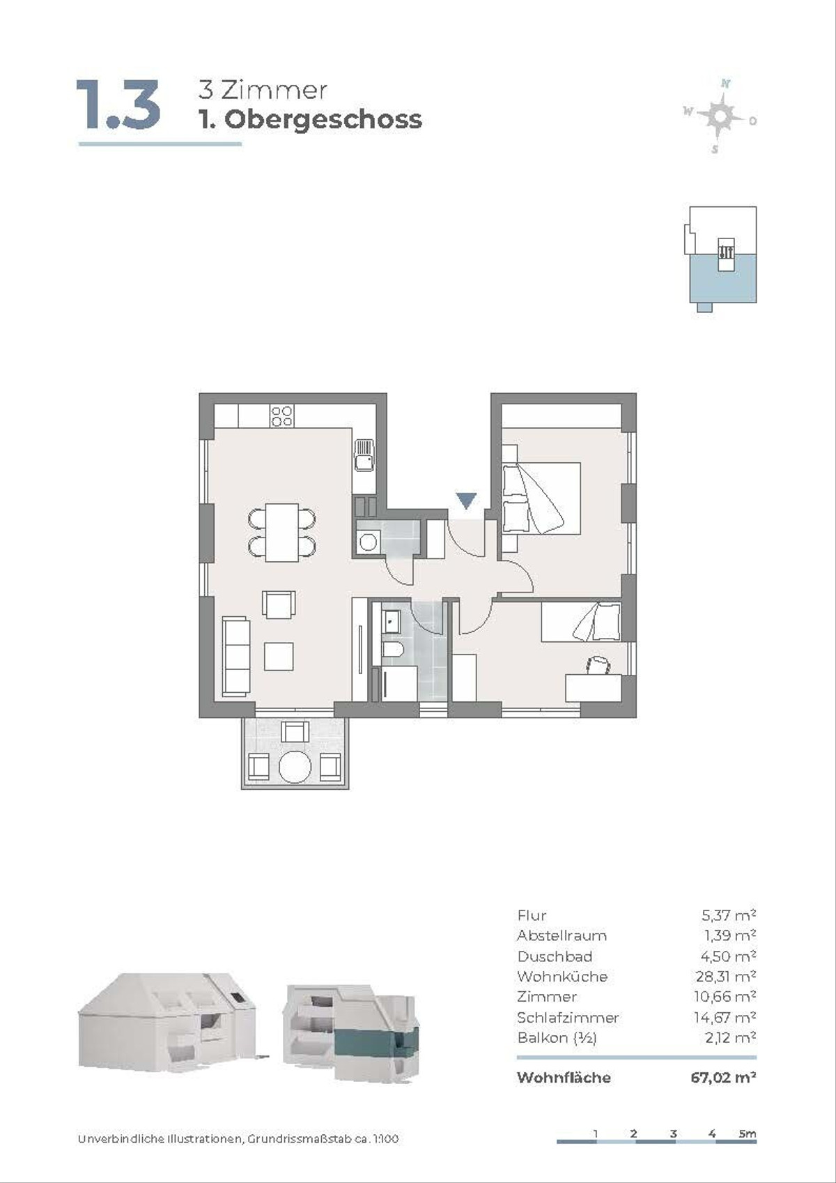 WE 1.3-Grundriss