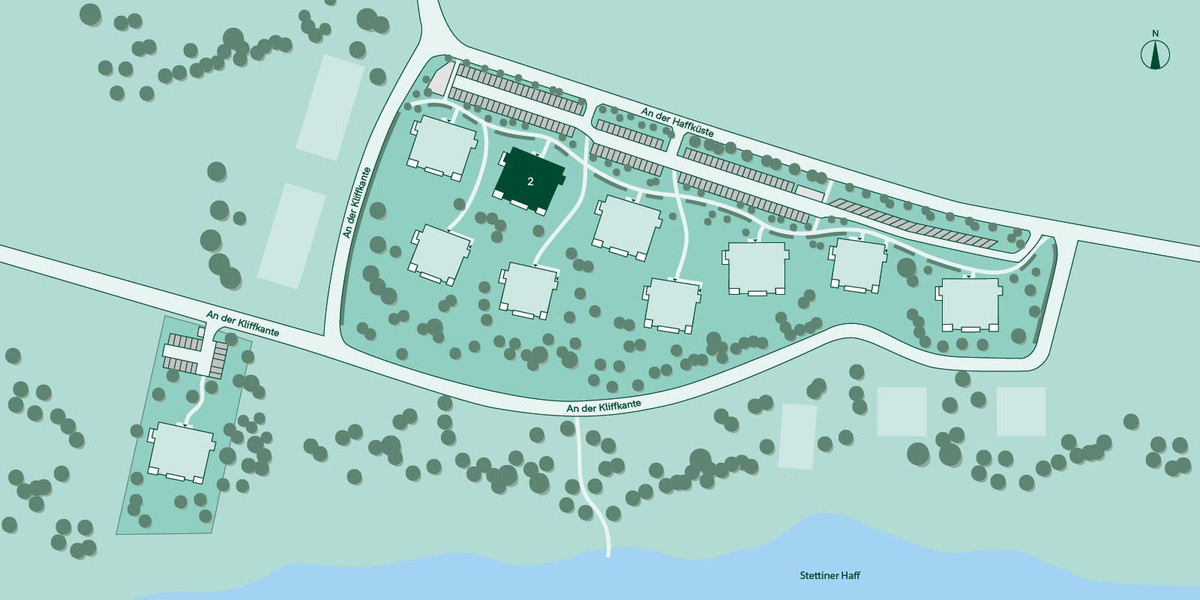 Lageplan vom Mehrfamilienhaus im Projekt Kiefernhain