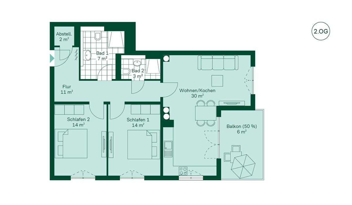 Grundriss der Ferienwohnung