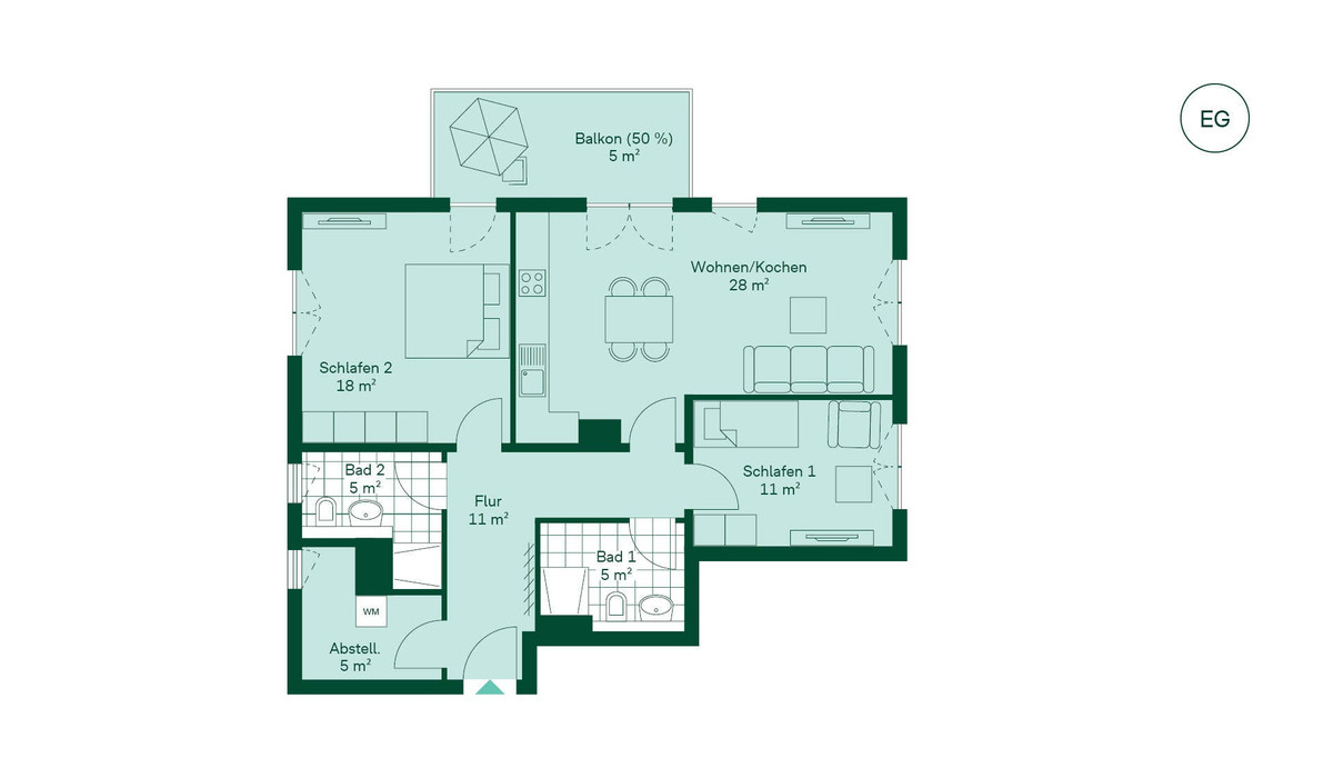 Grundriss der Ferienwohnung