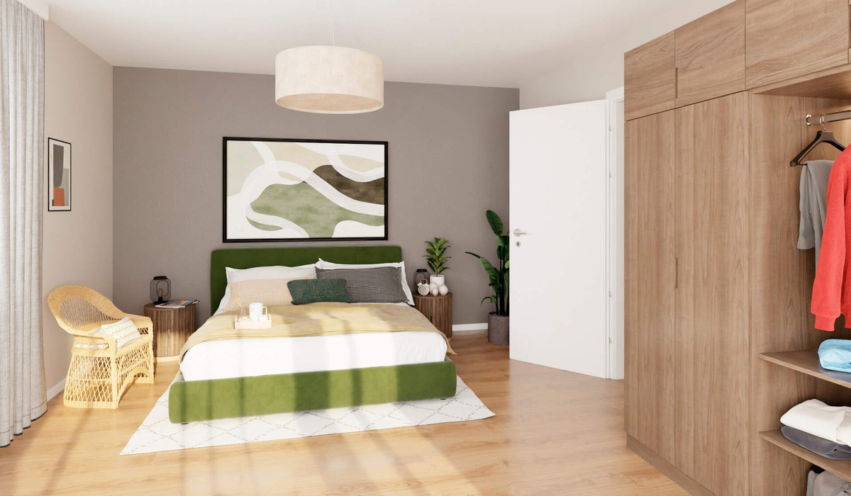 Schlafzimmer mit direktem Zugang zur zweiten Terrasse