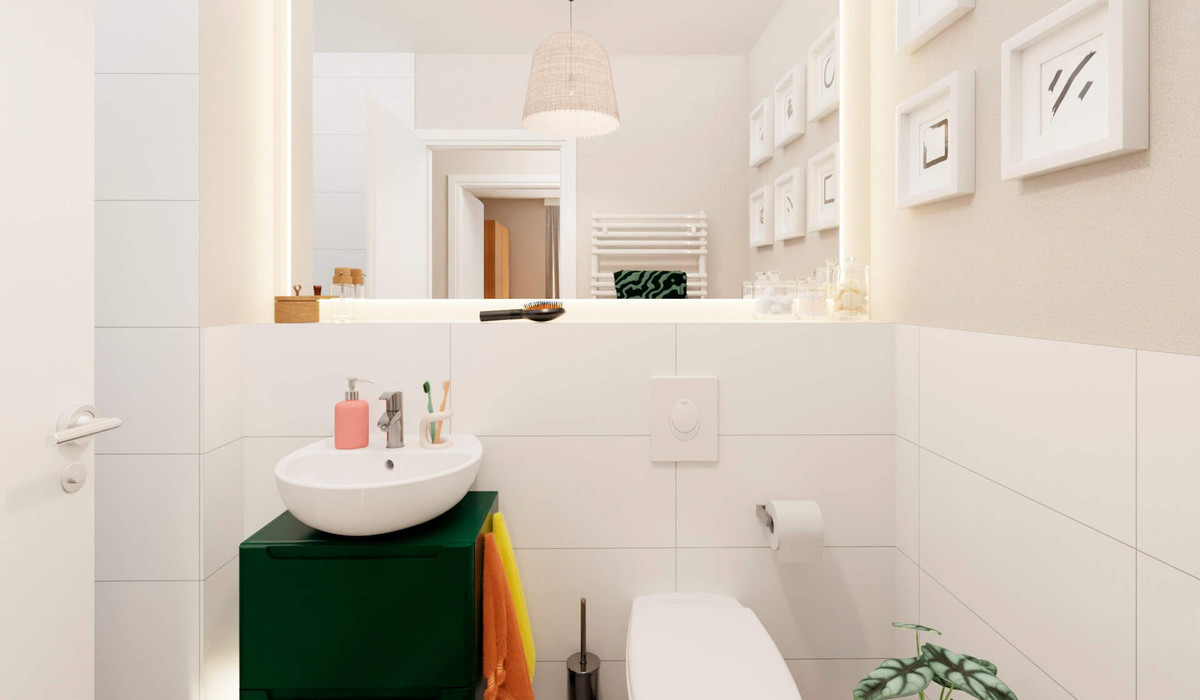 Kleines Badezimmer mit Dusche