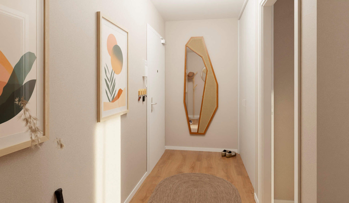 Flur mit Platz für eine Garderobe