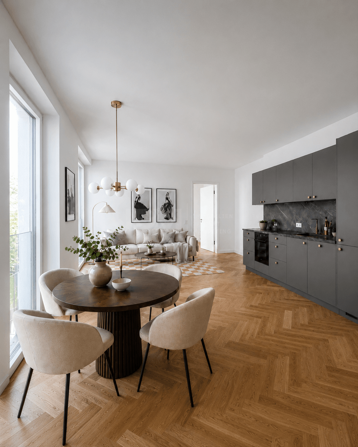 Wohnzimmer virtuell visualisiert