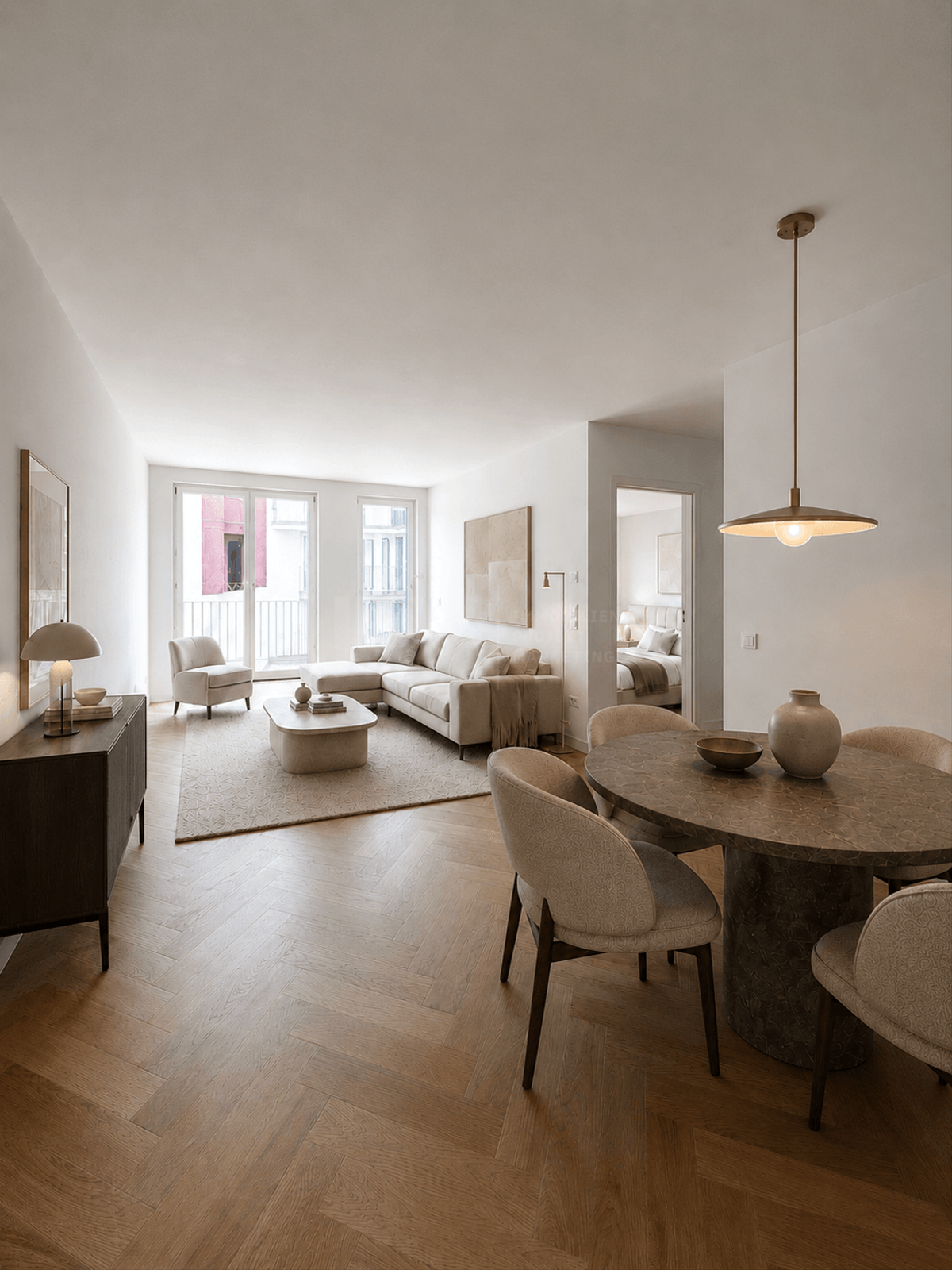Wohnzimmer virtuell visualisiert