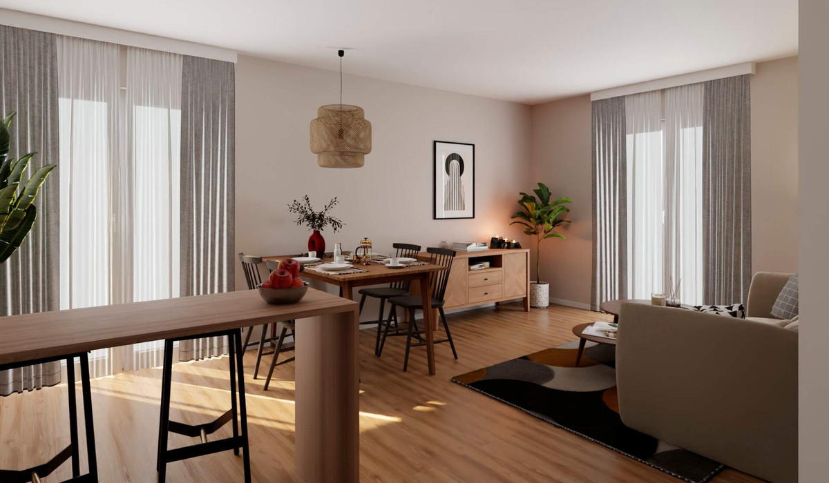Das Wohnzimmer bietet viel Platz für gemeinsame Abende