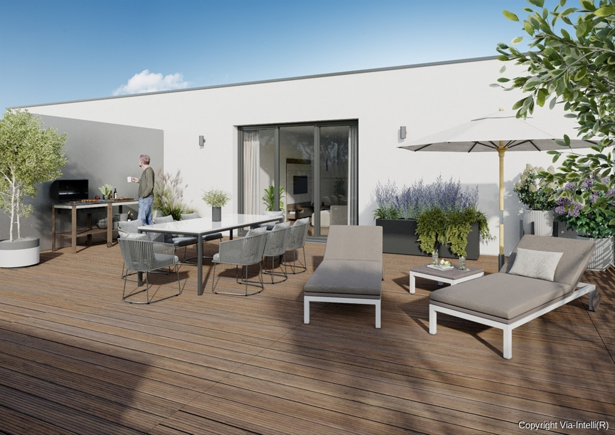 sonnige Dachterrasse