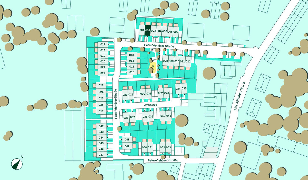 Lage des Reihenhauses im Quartier