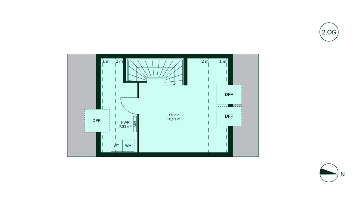 Grundriss 2. Obergeschoss vom Reihenendhaus 007