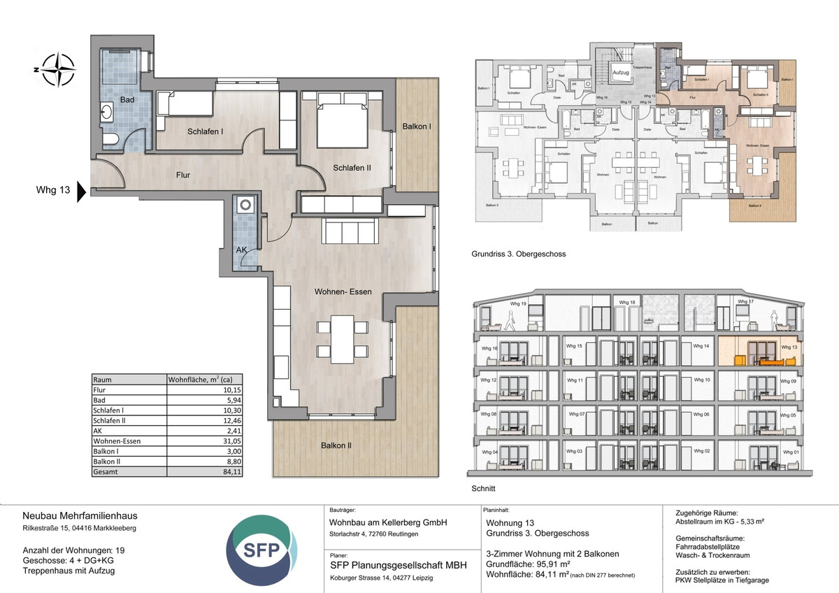 Grundriss Whg 13