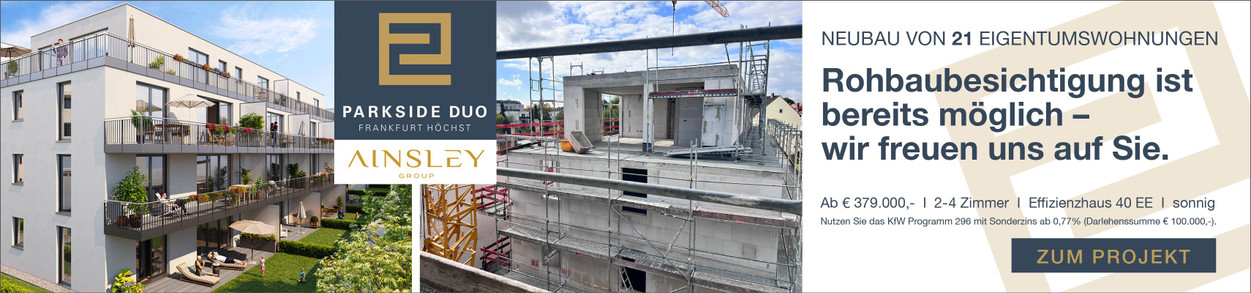 Parkside Duo - Neubau von 21 Eigentumswohnungen