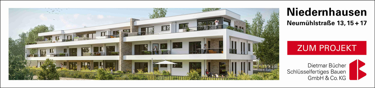 Niedernhausen, Neumühlstraße 13, 15+17 - Neubau von 18 Eigentumswohnungen