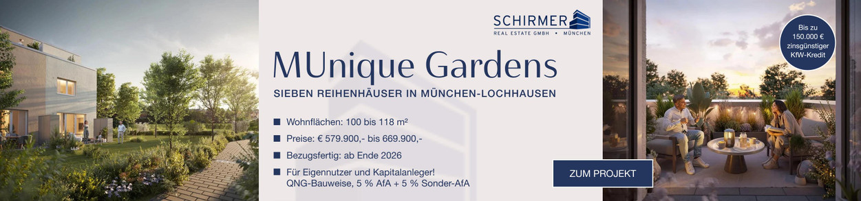 MUnique Gardens - München West - Neubau von 7 Reihenhäusern - München