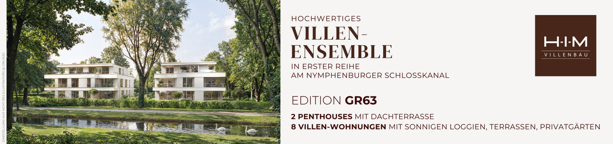 VILLEN-ENSEMBLE | EDITION GR63 | Am Nymphenburger Schlosskanal - Neubau von 10 Eigentumswohnungen - München