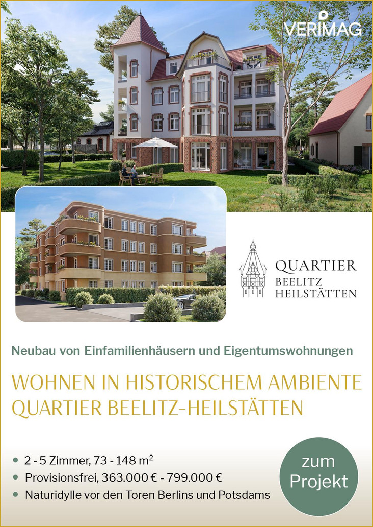 Quartier Beelitz-Heilstätten - Neubau von Einfamilienhäusern und Eigentumswohnungen