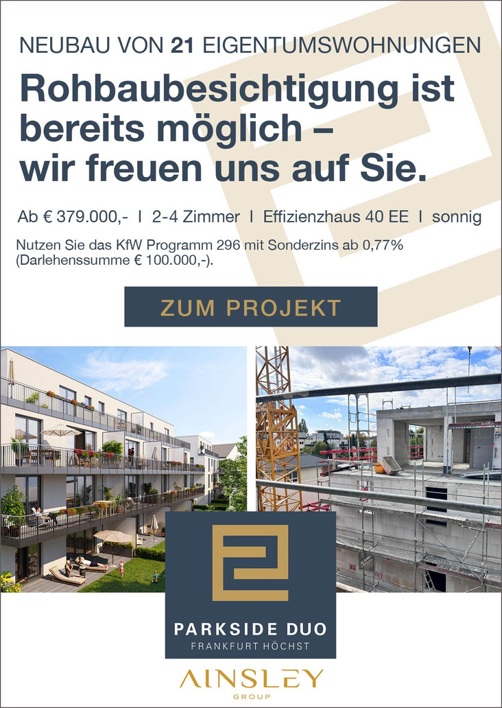 Parkside Duo - Neubau von 21 Eigentumswohnungen