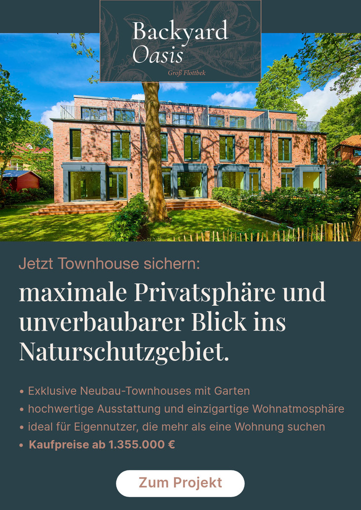 Backyard Oasis - Neubau von 4 Townhouses und 2 Doppelhaushälften - Hamburg