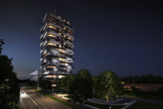 Exklusiver Wohnturm: Sky in Bietigheim-Bissingen. Foto: Bietigheimer Wohnbau
