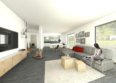 So sieht das Energie-Speicher-Plus-Haus von Innen aus. Beispielfoto von Dynahaus
