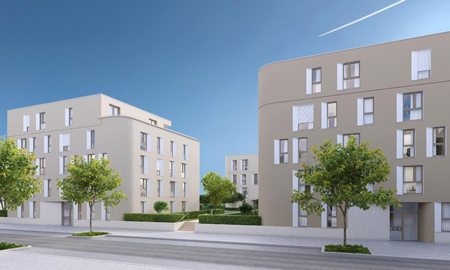 Neubauprojekt FREISTIL in München-Schwabing. Foto: KLAUS Wohnbau