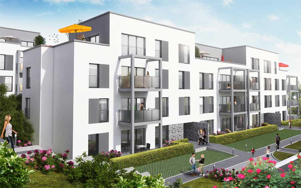 Ebenfalls in Wiesbaden entsteht das Neubauvorhaben "SchönBerg Quartier". Bild: Krieger + Schramm