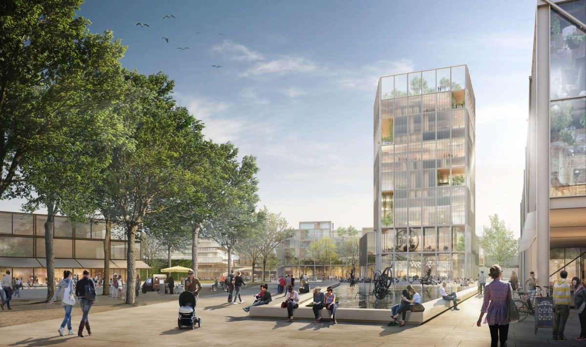 Markanter Neubau, der in der „Science City Bahrenfeld“ entsteht: der DESY-Turm (Bild: Freie und Hansestadt Hamburg).