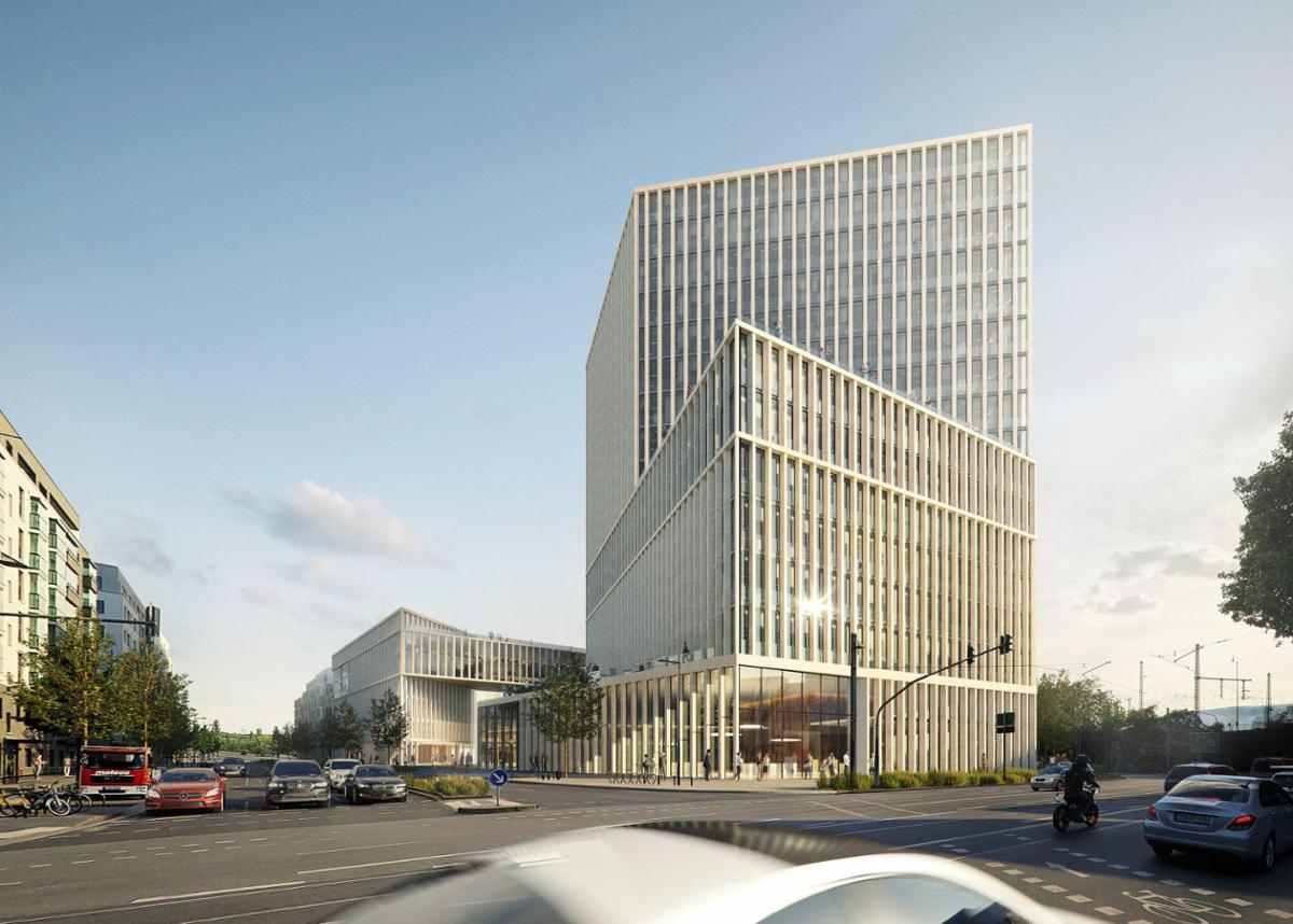Büroturm in besonderem Design entsteht neben der EZB-Bank