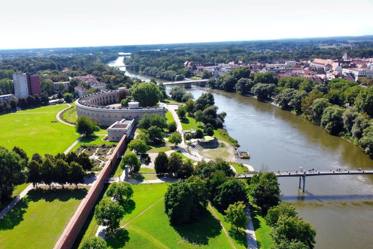 Ingolstadt aus der Luft betrachtet. 