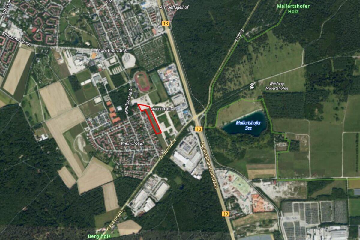 Kartenansicht des Mehrgenerationencampus Lohhof Süd in Unterschleißheim