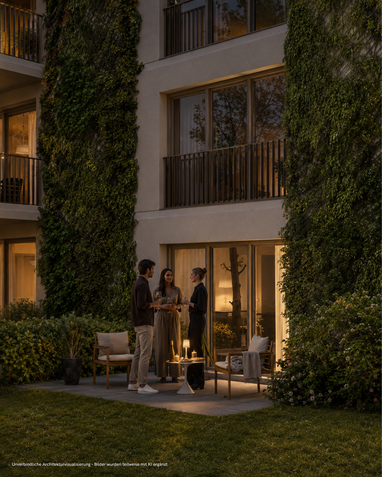 Gartenhaus Terrasse Abend (Hi