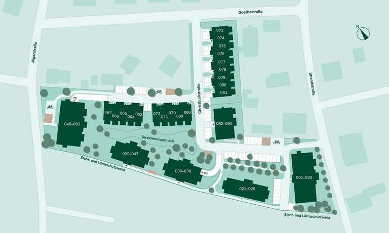 Der Lageplan des Neubauprojekt