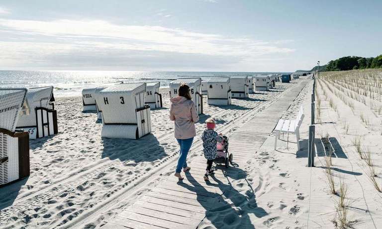 Der Badestrand wartet in unmit