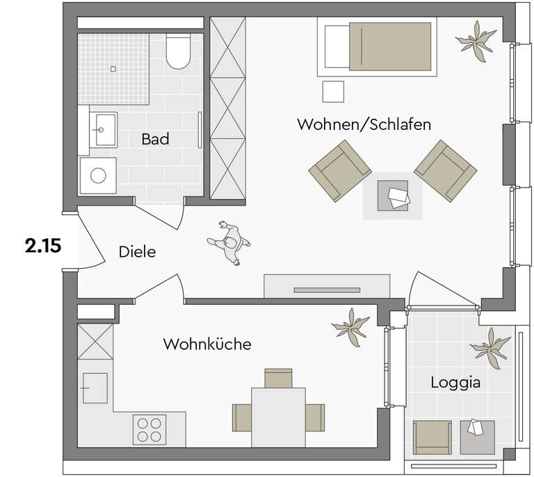 Grundriss WE 2.15