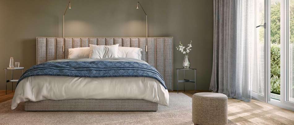 Schlafzimmer mit Eichenparkett