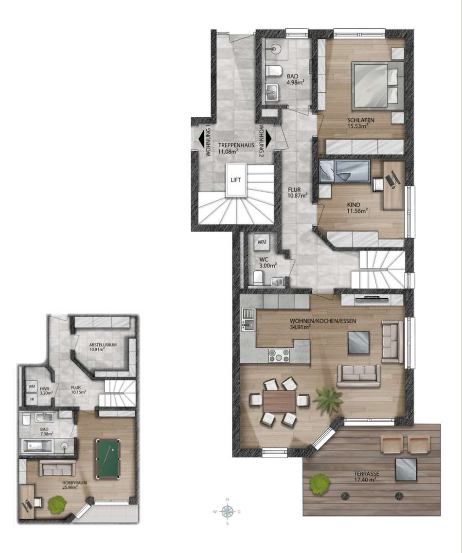 Wohnung 2 (EG) // 3 Zimmer plu