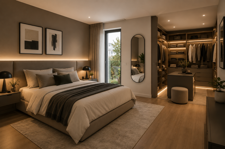 Idee Schlafzimmer mit Ankleid