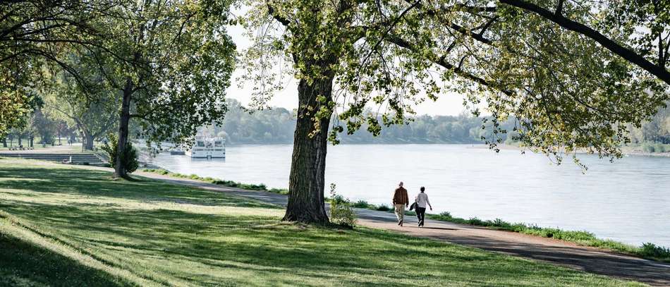 Ein morgendlicher Spaziergang entlang der Rheinpromenade