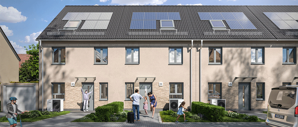 Straßenansicht Reihenhäuser