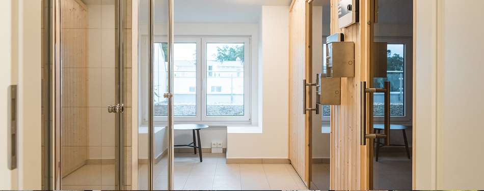 Ein echter Mehrwert ist der eigene Sauna-/Wellnessbereich in der Ferienanlage