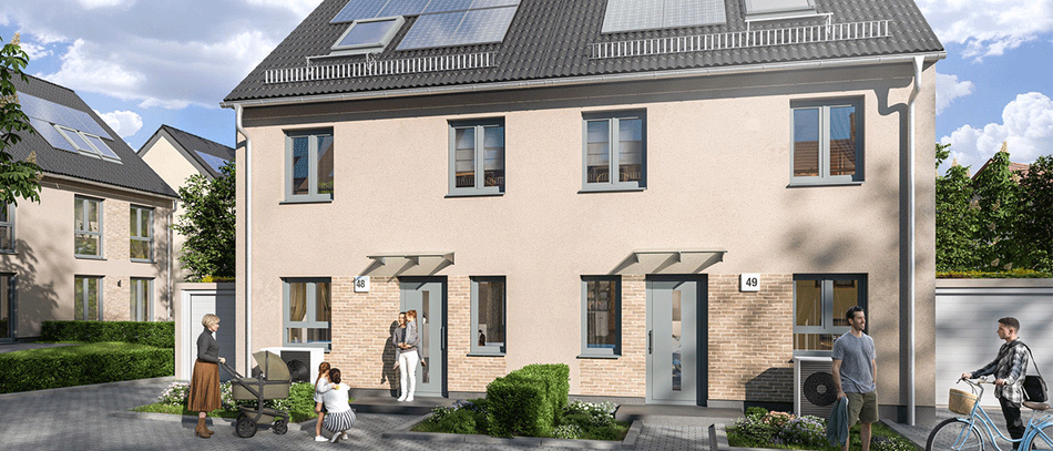 Straßenansicht Doppelhaus