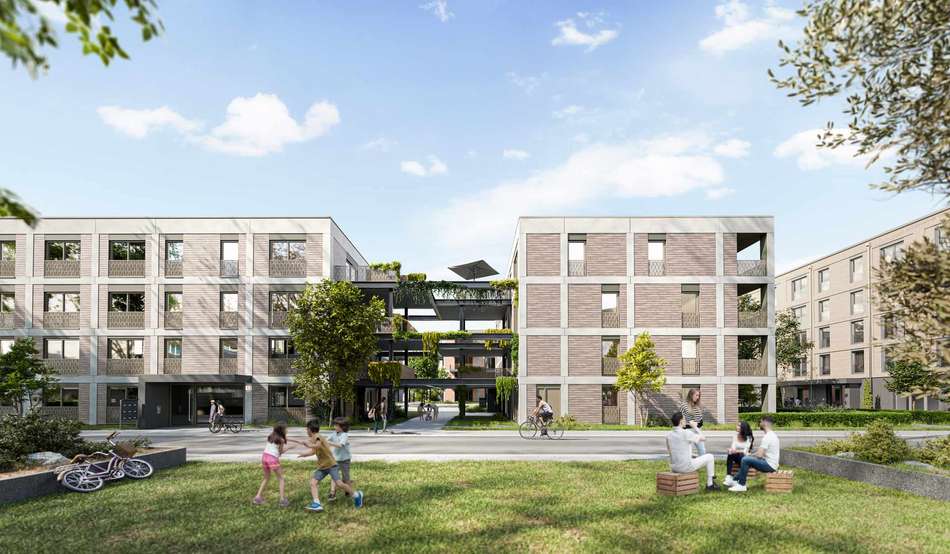 Grünes, modernes Wohnquartier