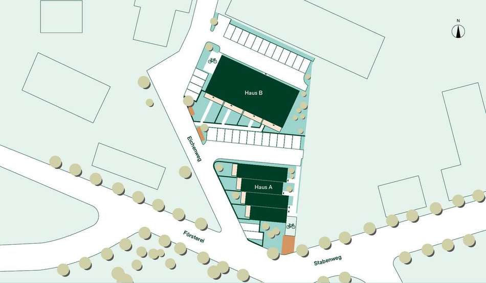 Der Lageplan des Neubauprojekt