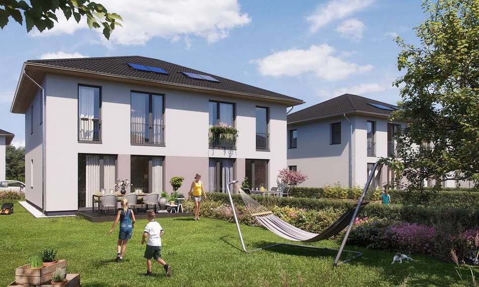 Moderne Doppelhäuser im Neubau